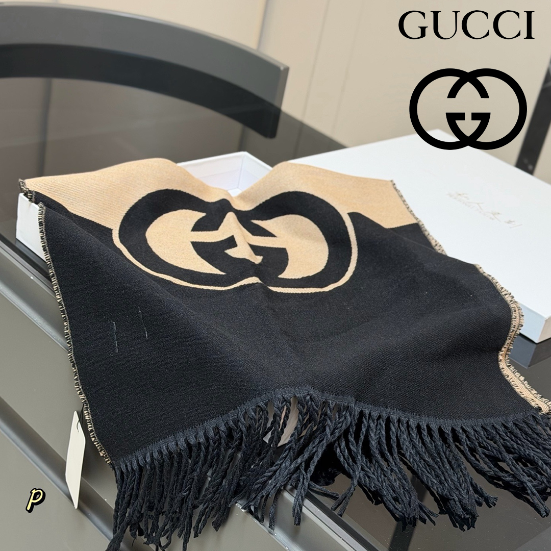 ★GUCCI★マフラー GGマーク★ユニセックス♪返品可 ウール素材