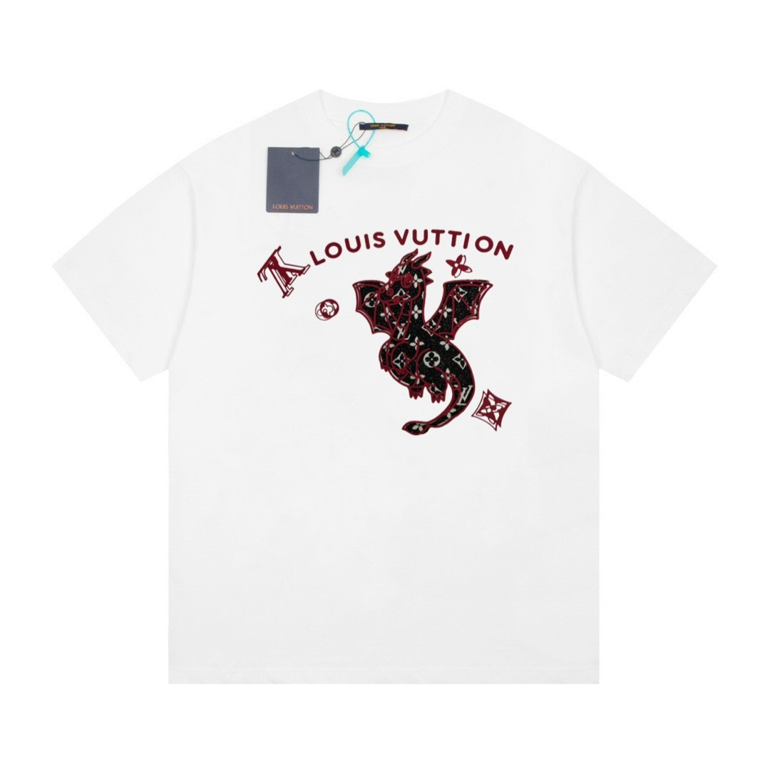 LOUIS VUITTON オールドカーロゴ 半袖Tシャツ 恤 男女兼用