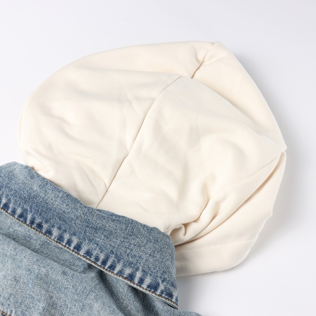 CELINE パッチワーク フード付き デニム スウェットシャツ ジャケット