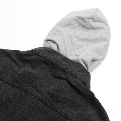 CELINE パッチワーク フード付き デニム スウェットシャツ ジャケット