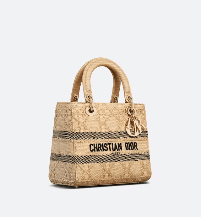 2023Cruise★カナージュ ラフィア LADY D-LITE ミディアムバッグ