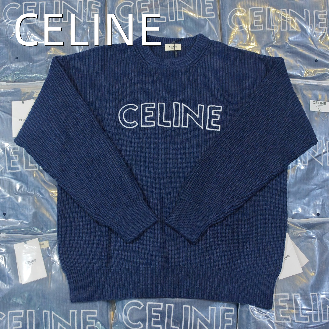 CELINE  刺繍 クルーネックニット