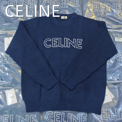 CELINE  刺繍 クルーネックニット