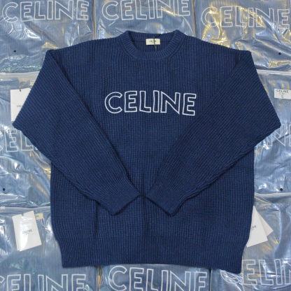 CELINE  刺繍 クルーネックニット