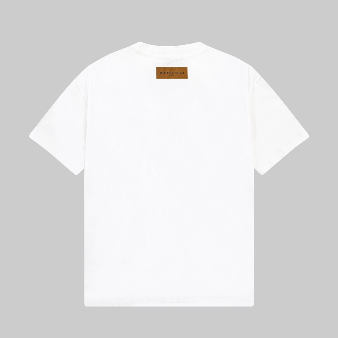 LOUIS VUITTON 25SS スターボールドロップデザイン ロゴシールフラワー 半袖Tシャツ ホワイト/ブラック