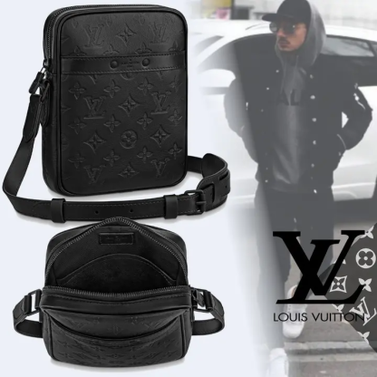 【ルイヴィトン】NEW!シャドーブラック☆スリムバッグDANUBE