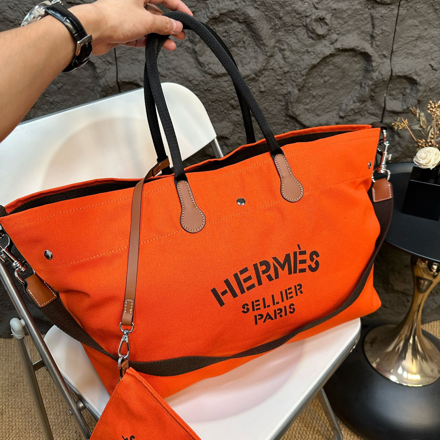 HERMES エルメス カヴァリエ キャンバス ボストン ショルダー 馬具 バッグ