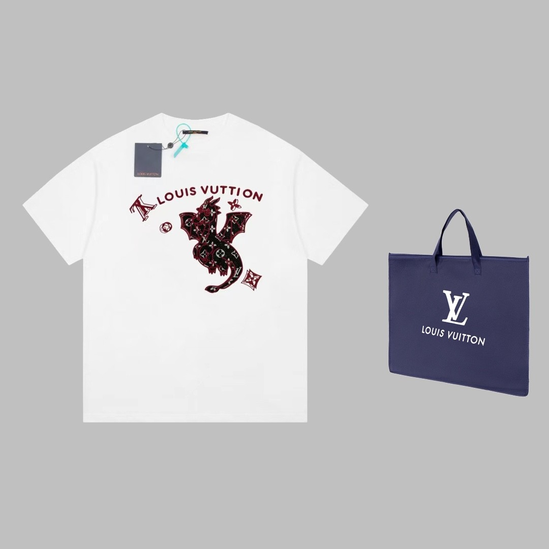 LOUIS VUITTON オールドカーロゴ 半袖Tシャツ 恤 男女兼用