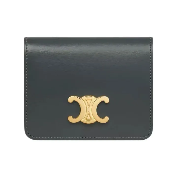 コンパクトウォレット トリオンフ / シャイニーカーフスキン すみはいいろ