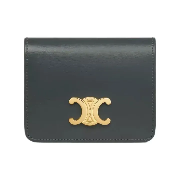 コンパクトウォレット トリオンフ / シャイニーカーフスキン すみはいいろ