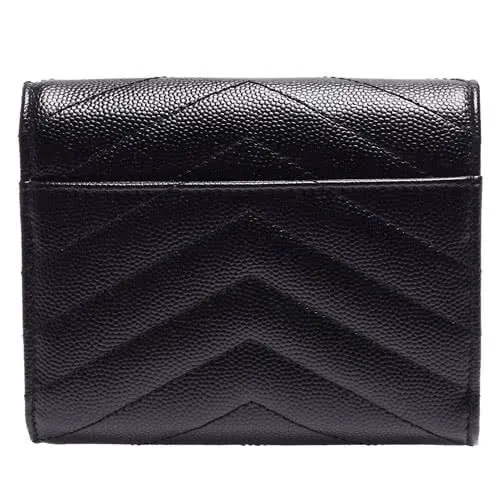 【SAINT LAURENT】モノグラム スモール エンベロープウォレット（グレイン ド プードル／エンボスレザー）