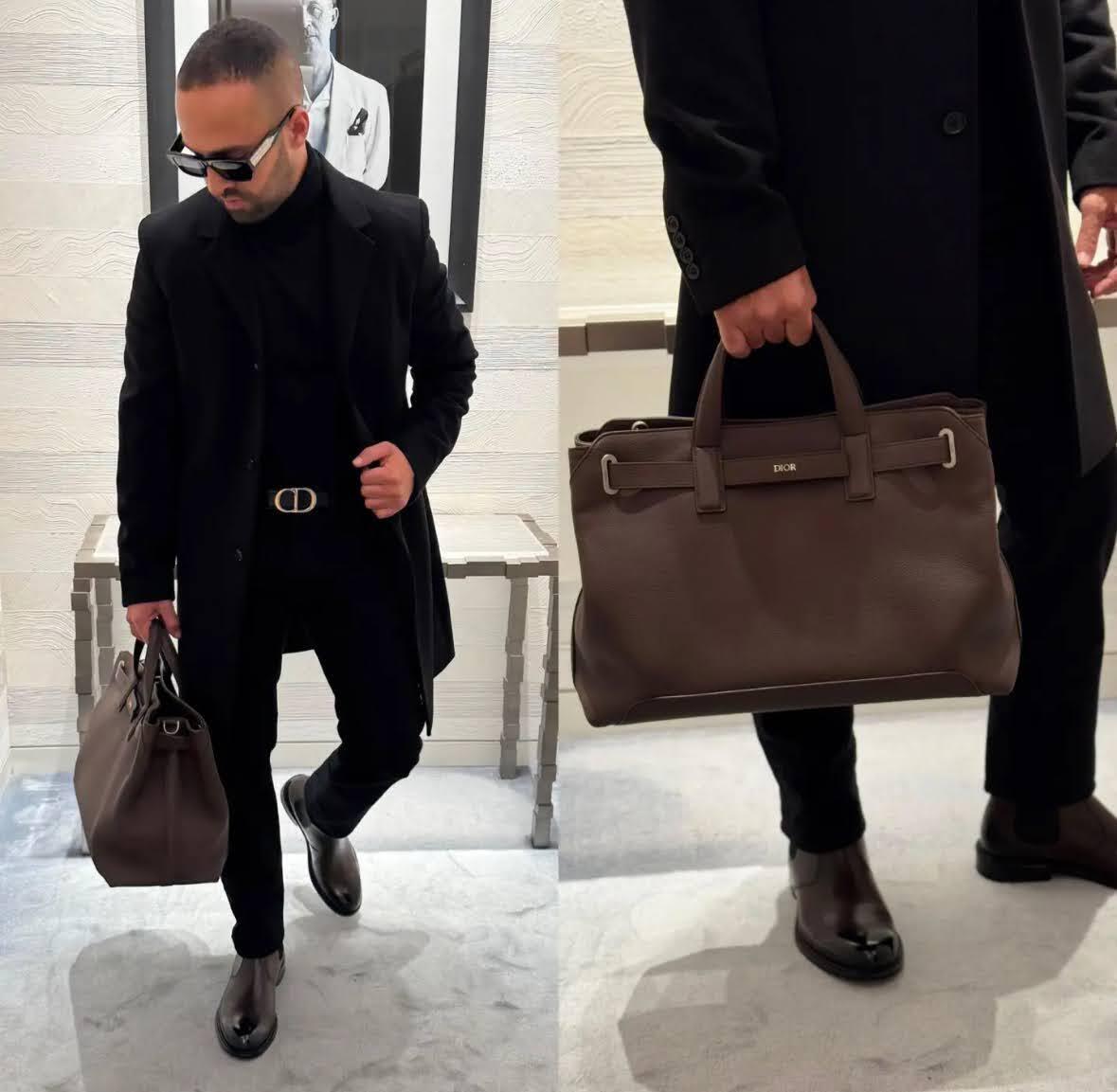 仕事も旅行も◎収納力 メンズDior 2WAY バッグM