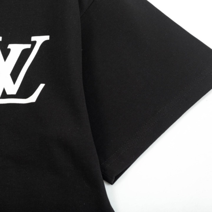 Louis Vuitton ルイヴィトン アルファベットチェック柄プリント 半袖Tシャツ 黒