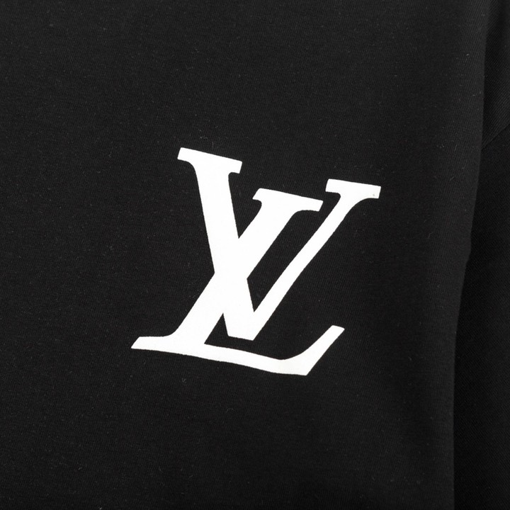 Louis Vuitton ルイヴィトン アルファベットチェック柄プリント 半袖Tシャツ 黒