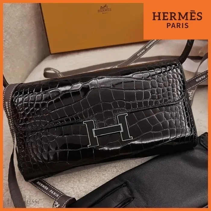 【イカつい黒金具☆超希少】HERMES コンスタンス To Go クロコ