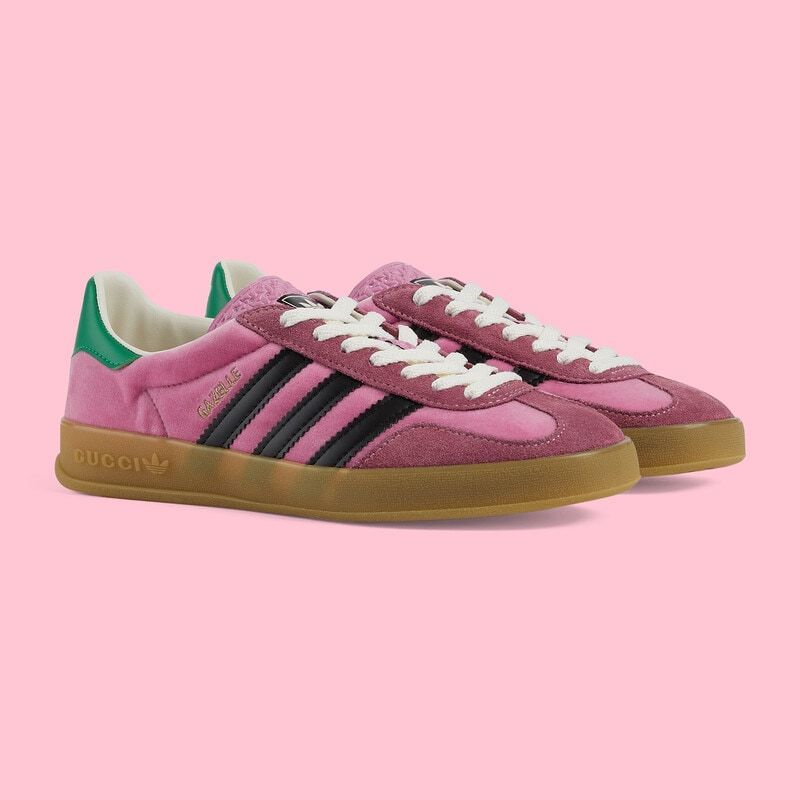 【GUCCI】× ADIDASコラボ GAZELLE スニーカー(ピンク)