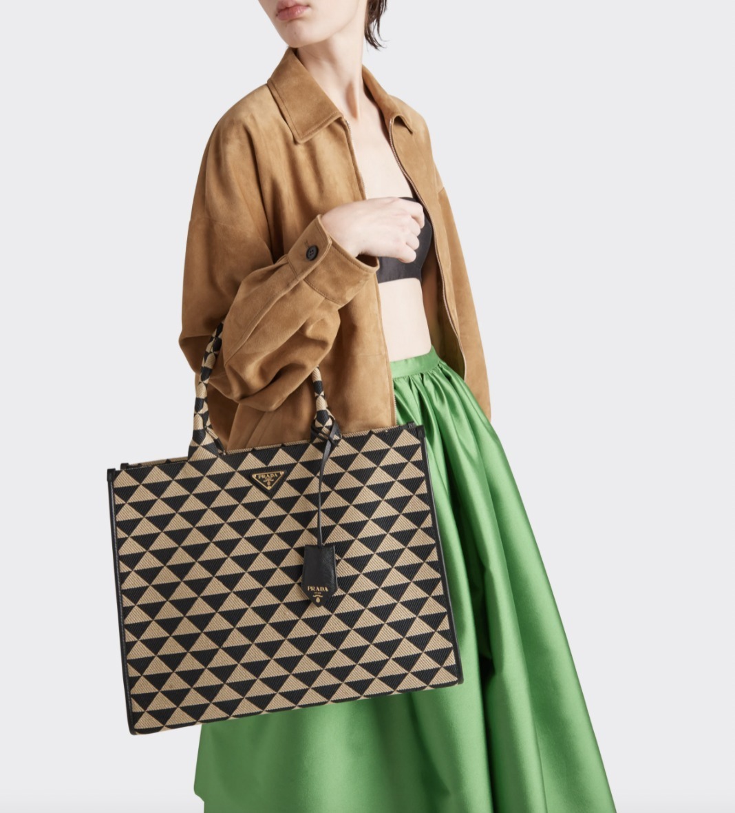 ☆PRADA☆シンボル ジャカード ラージハンドバッグ