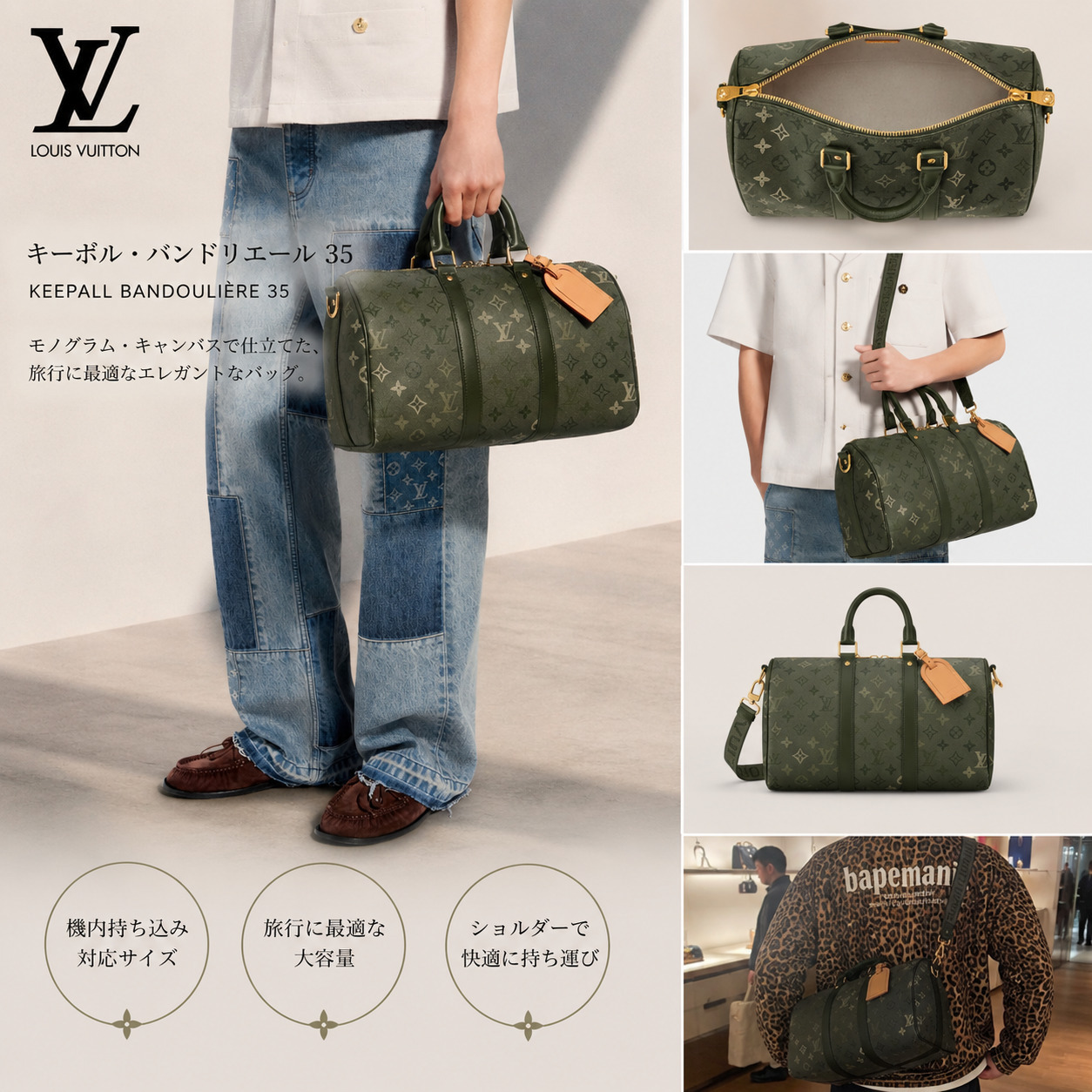 【洗練ミニボストン】 LV キーポルバンドリエール25