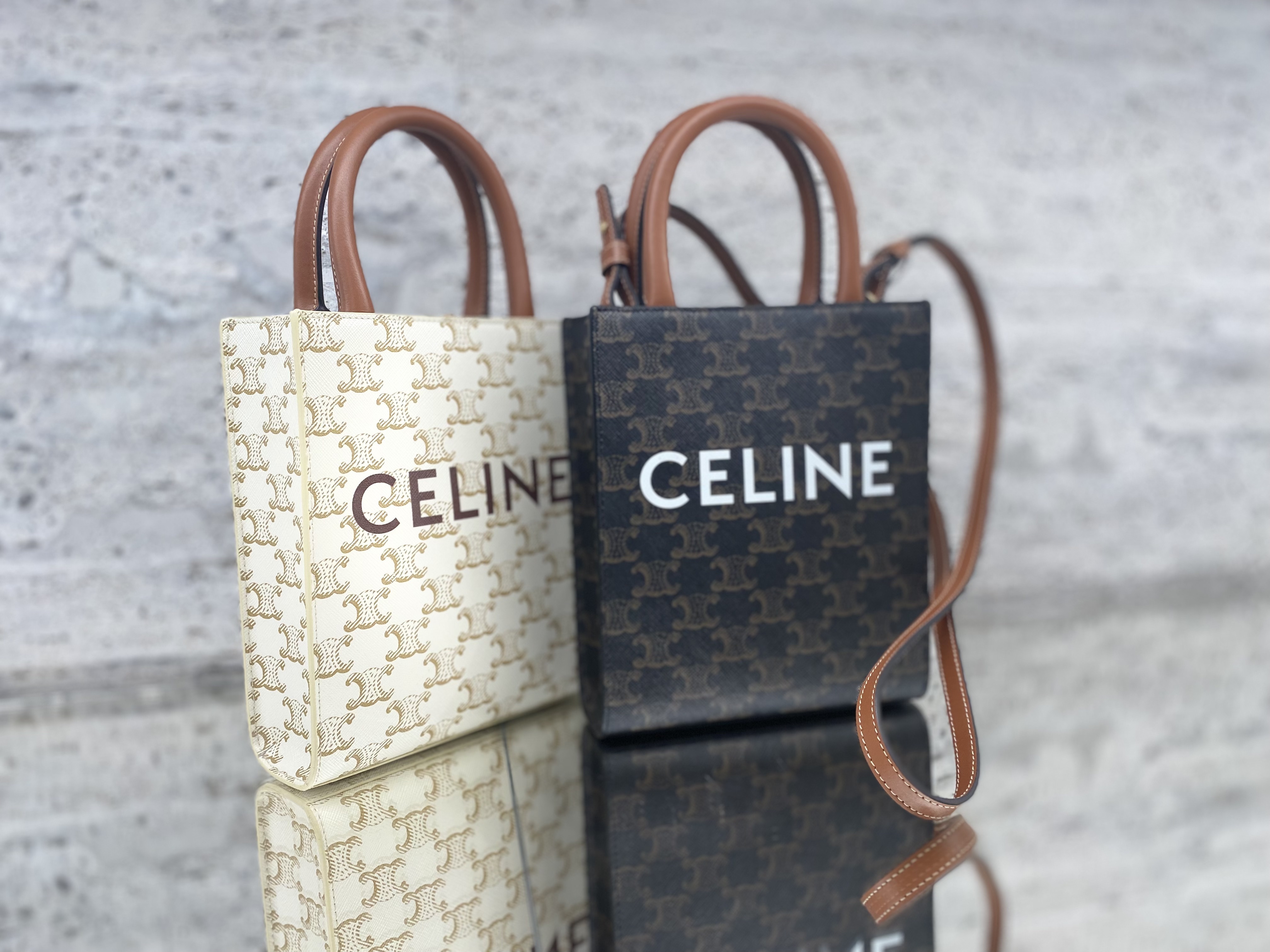 CELINE 【入手困難】MINI VERTICAL CABAS☆トリオンフキャンバス