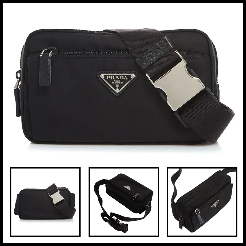 ★送料関税込★PRADA Re-Nylon サフィアーノレザー ボディバッグ