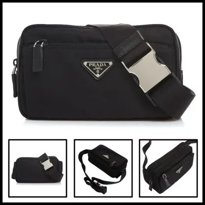 ★送料関税込★PRADA Re-Nylon サフィアーノレザー ボディバッグ