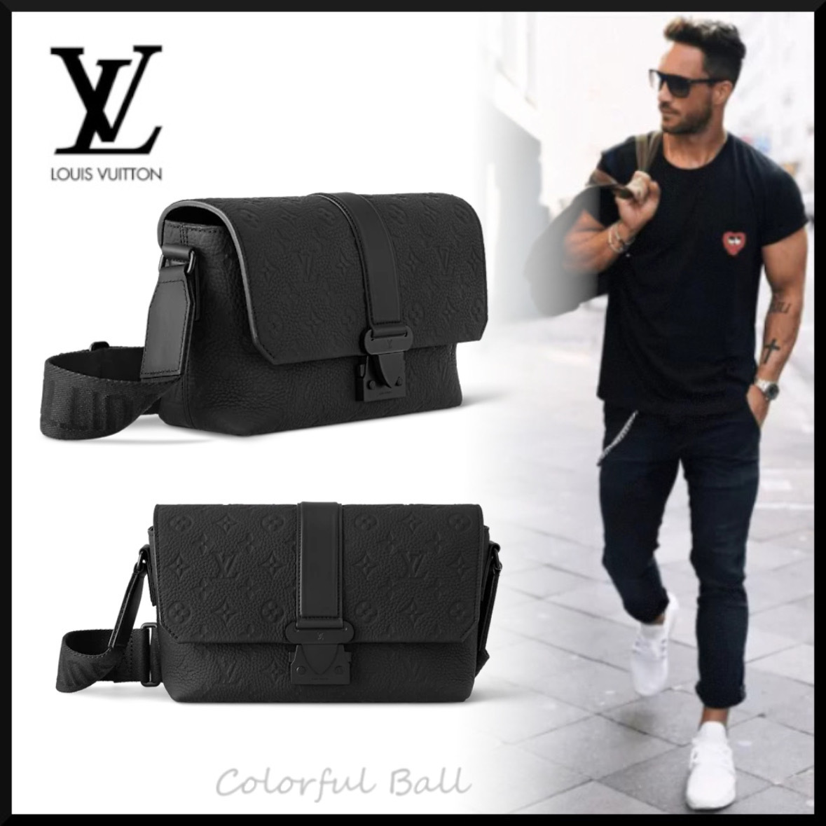 NEW!! LOUIS VUITTON S-Cape メッセンジャーバッグ 黒 レザー