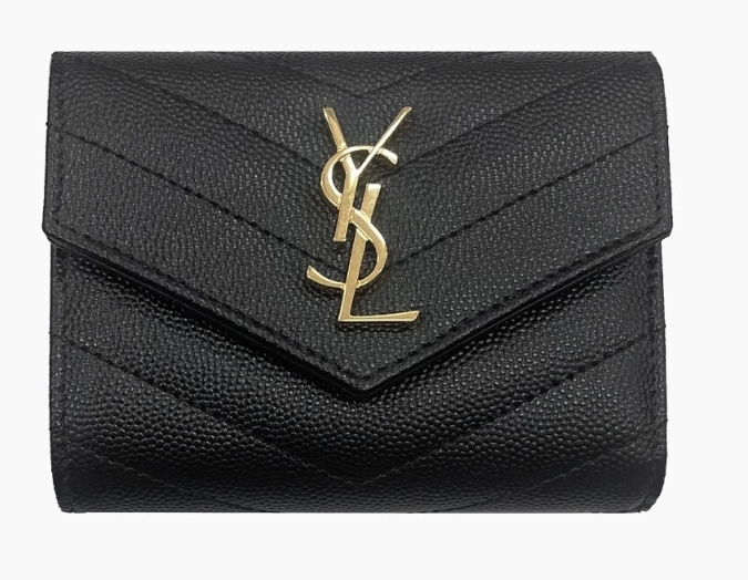 Saint Laurent ロゴ 小銭入れ付き 三つ折り財布