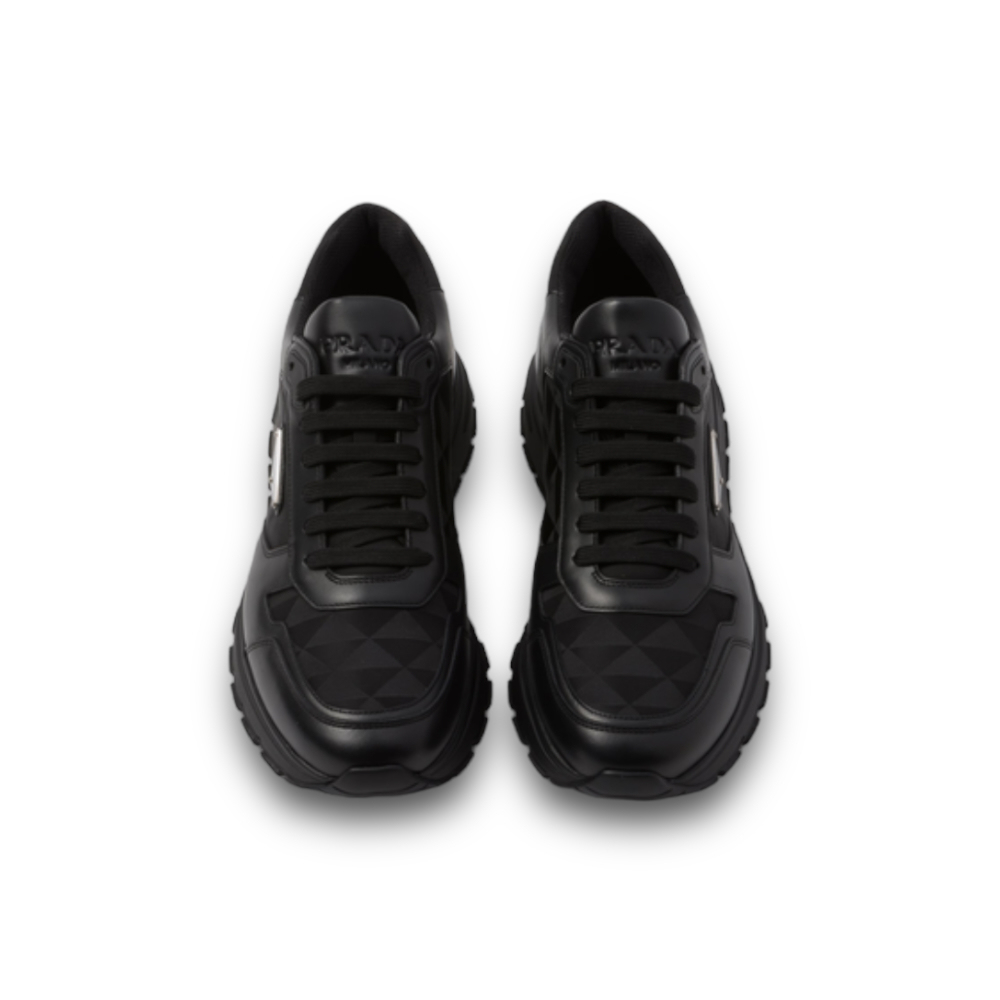 PRADA＊Leather and Re-Nylon ハイトップスニーカー＊送料込