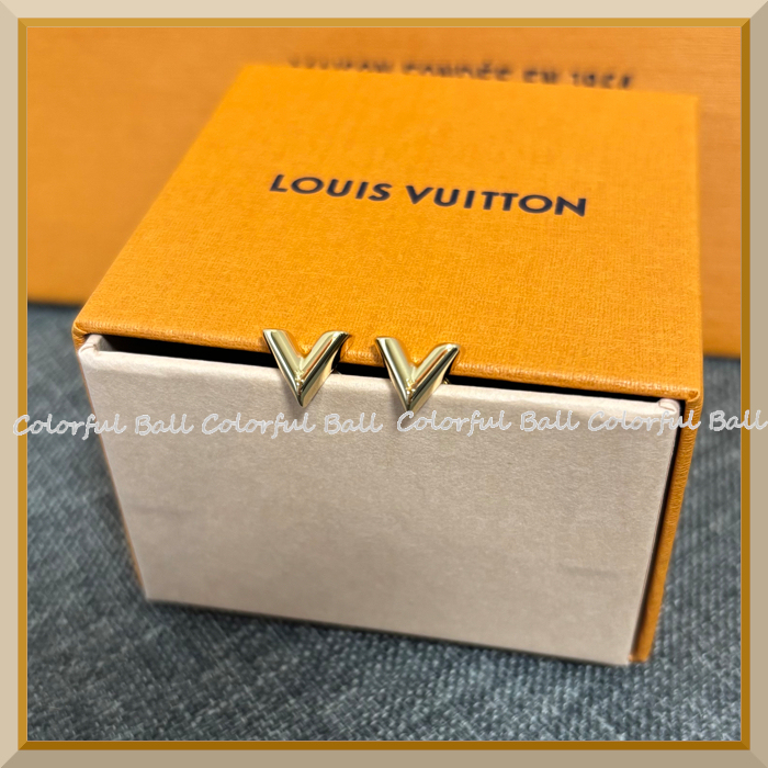 国内即発LouisVuittonスタッズ イヤリング・エセンシャルVメンズ