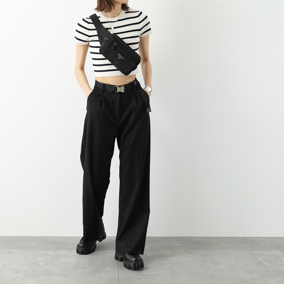 PRADA ボディバッグ 2VL977 WOO 2DMG Re-Nylon ベルトバッグ