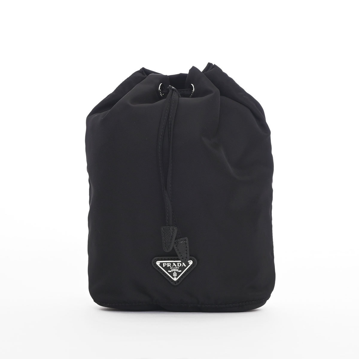PRADA ナイロン 巾着ポーチ 三角ロゴ 1NA369