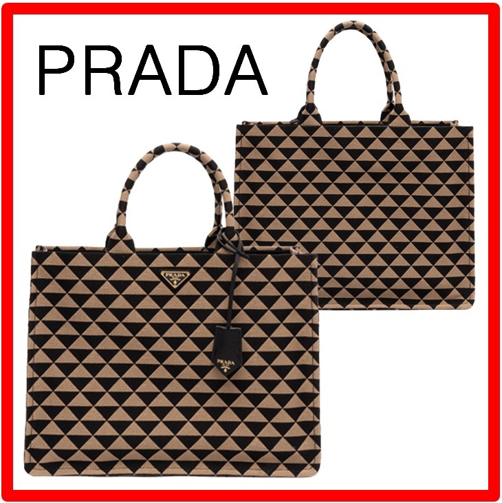 ☆人気☆【PRADA】☆シンボル エンブロイダリー トートバッ.グ☆