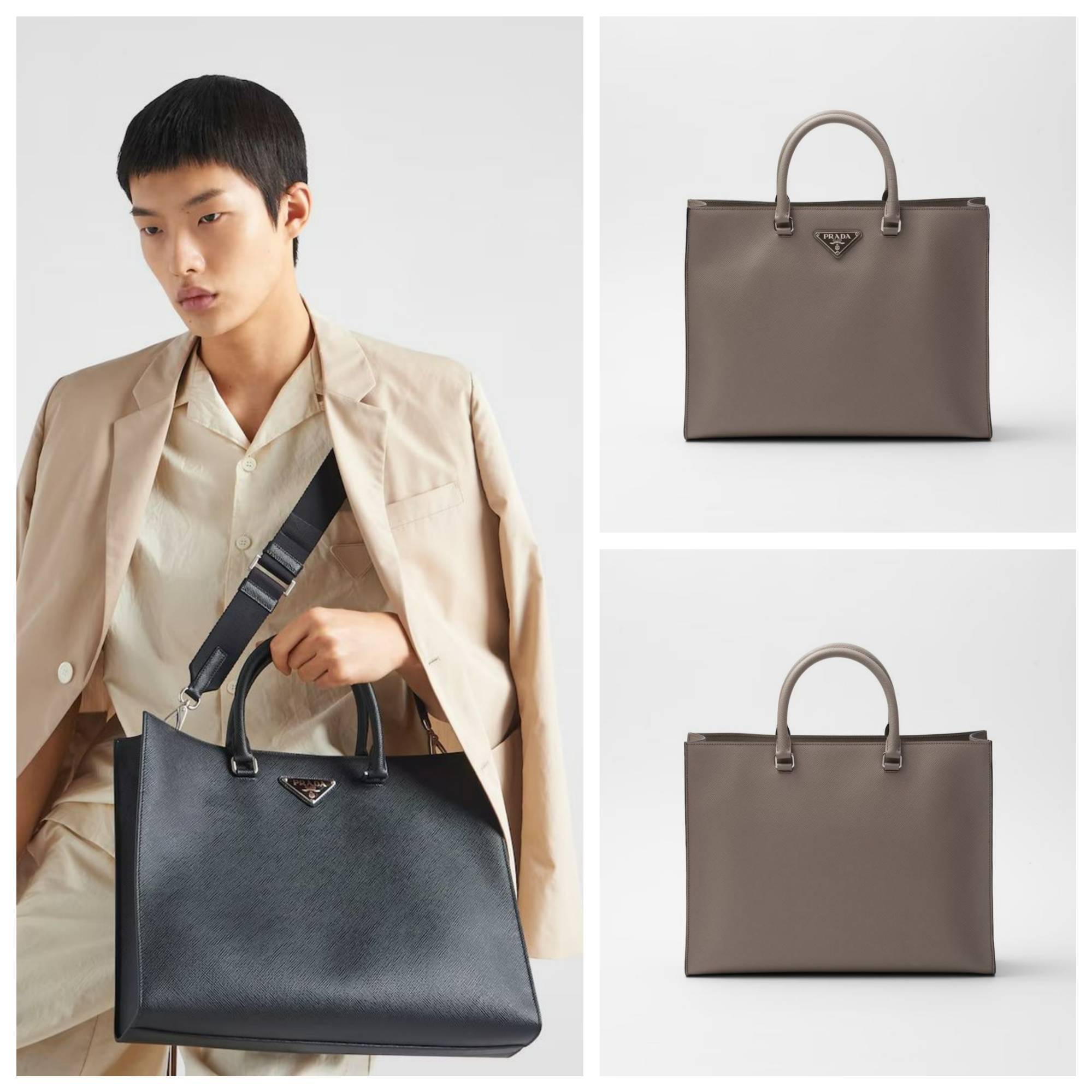 EXPRESS便可◎ PRADA ストラップ付 ビジネスバッグ/通勤