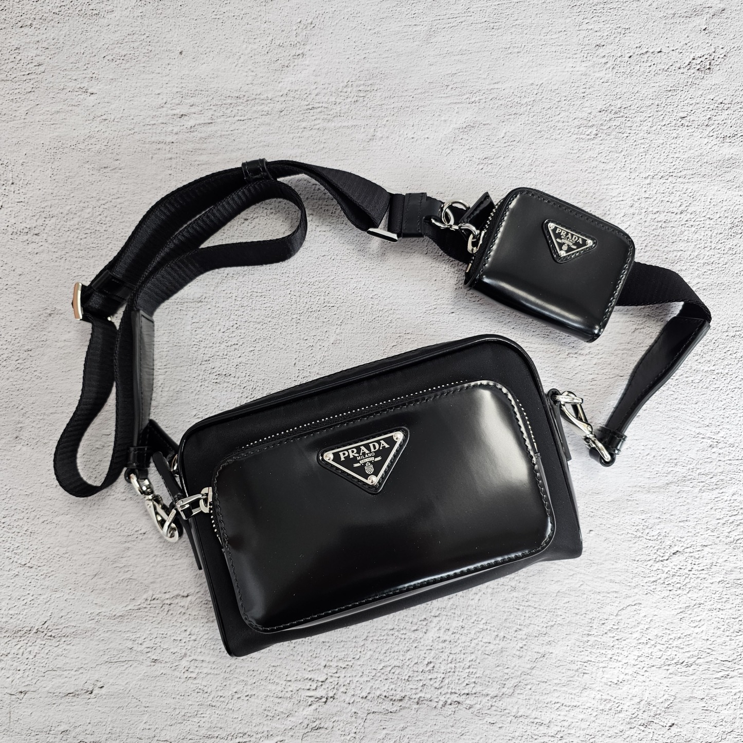 ★関税込★PRADA★Re-Nylon ブラッシュドレザークロスバッグ★