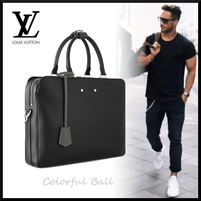 【国内発送】ヴィトンキャップTシャツパンツスニーカーに合うビジネスバッグ
