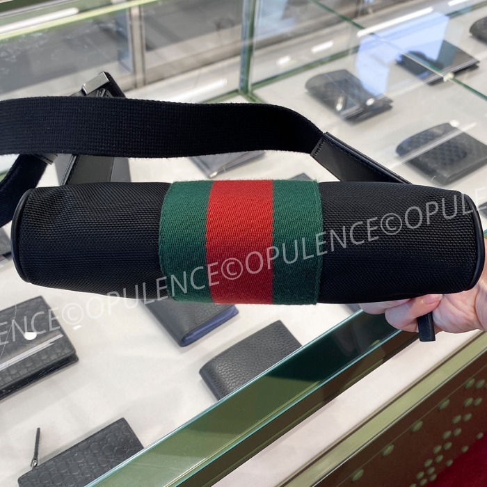 GUCCI グッチ セール ストライプ ベルト/バム/ボディバッグ 黒