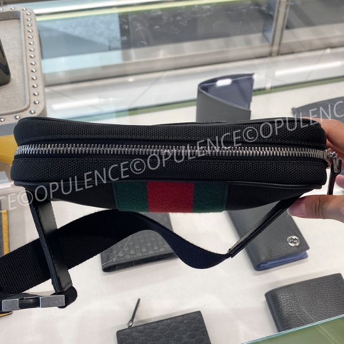 GUCCI グッチ セール ストライプ ベルト/バム/ボディバッグ 黒