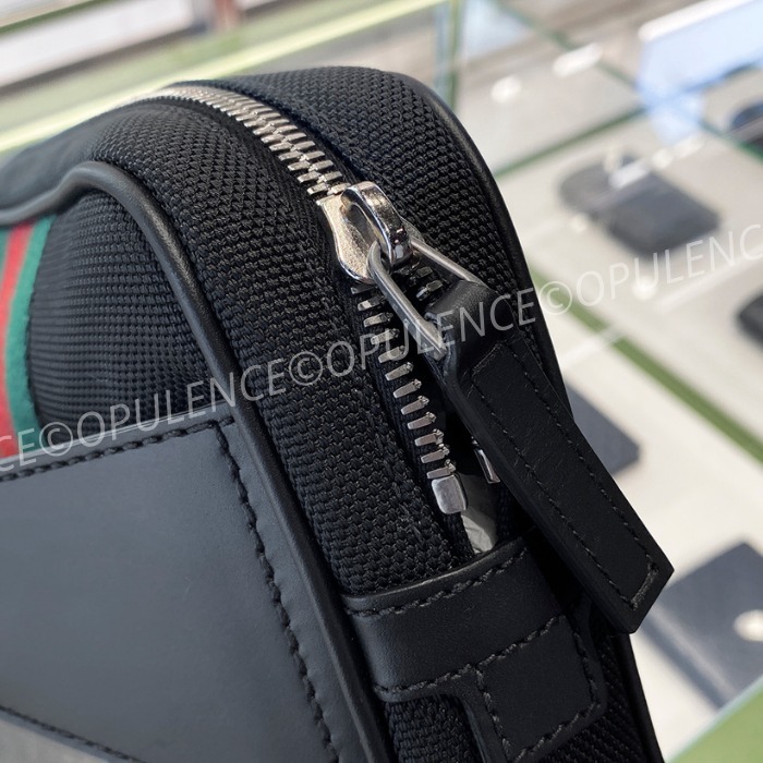 GUCCI グッチ セール ストライプ ベルト/バム/ボディバッグ 黒