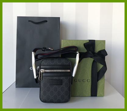 GUCCI◆グッチ GGブラック×GGスプリーム クロスボディーバッグ