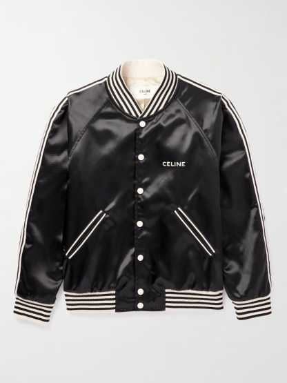 関税・送料込 CELINE サテン仕上げ 刺繍 テディジャケット