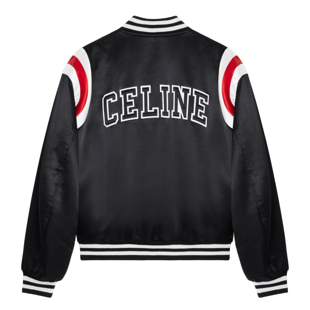 ★BTSのV(テテ)着用★関税・送料込 CELINE ロゴ刺繍 サテン テディジャケット