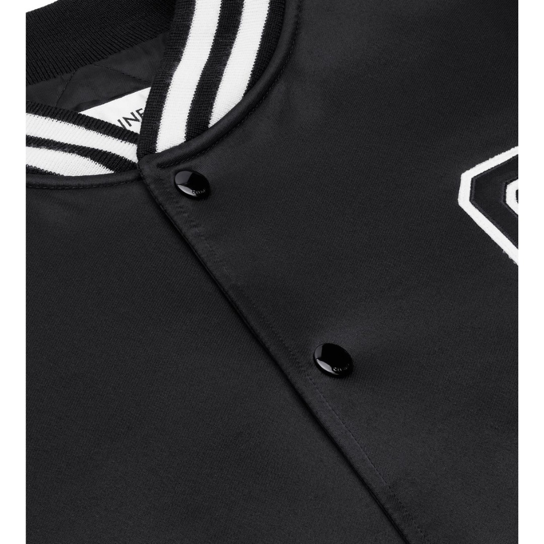 ★BTSのV(テテ)着用★関税・送料込 CELINE ロゴ刺繍 サテン テディジャケット