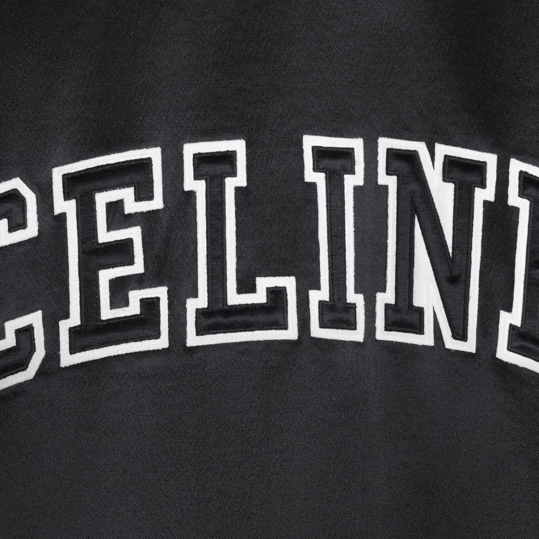 ★BTSのV(テテ)着用★関税・送料込 CELINE ロゴ刺繍 サテン テディジャケット