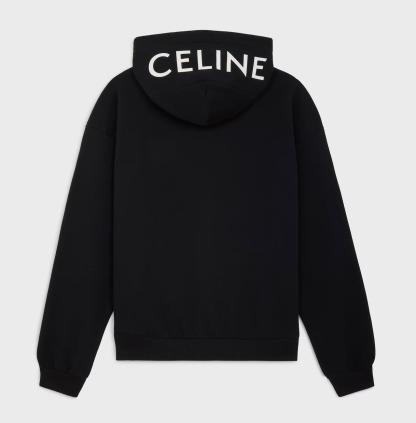 CELINE ルーズ フーディー / コットンフリース 黒