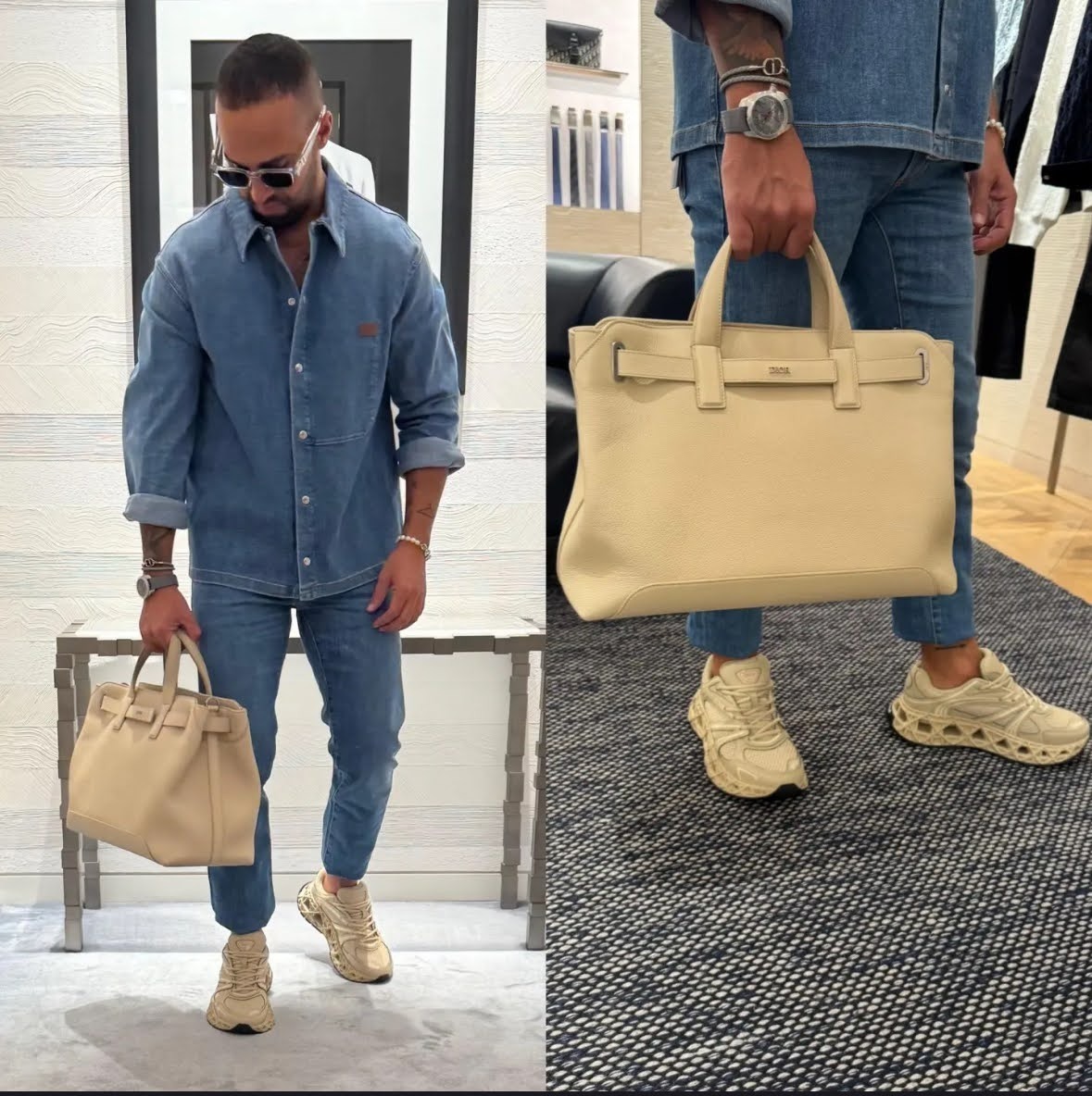 仕事も旅行も◎収納力 メンズDior 2WAY バッグM