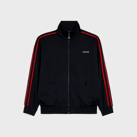 トラックスーツジャケット / ダブルフェイス ジャージー ブラック / レッド