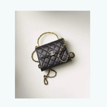 【Chanel】新作AW＼CHANEL／ラム_CCロゴ_マトラッセ_黒_チェーンショルダー