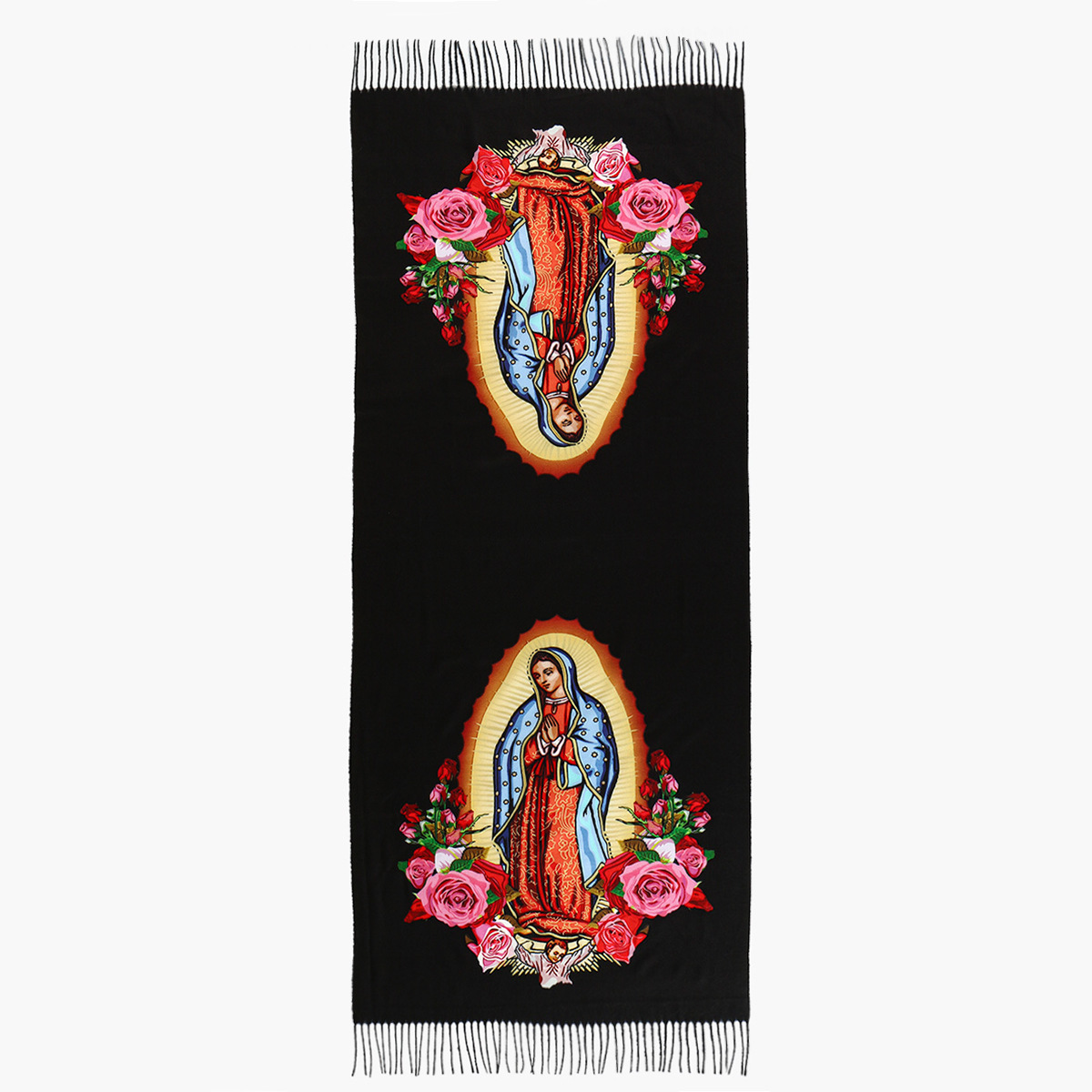 "Prosperity and Peace" Madonna Embroidered Cashmere Scarf