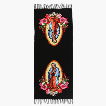 "Prosperity and Peace" Madonna Embroidered Cashmere Scarf