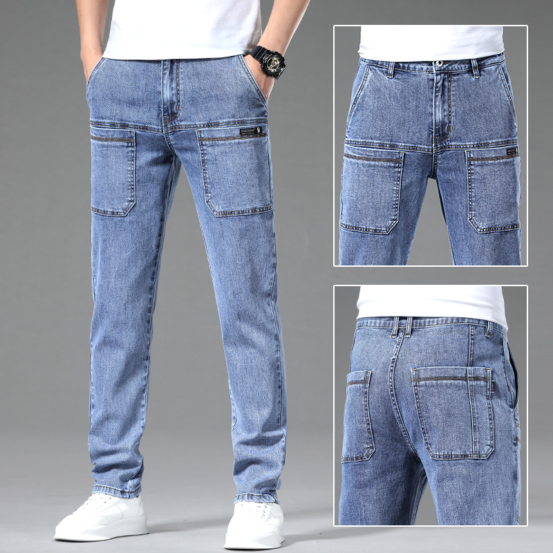 Elastic Straight Men's Jeans